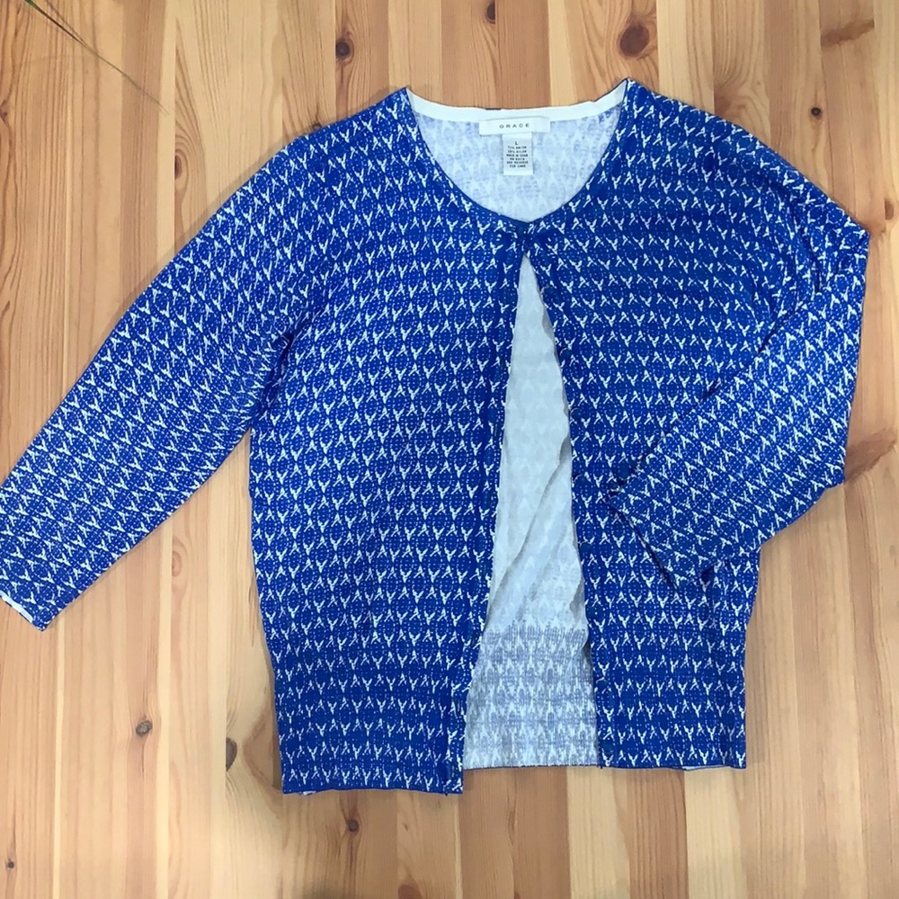 Blue cardigan